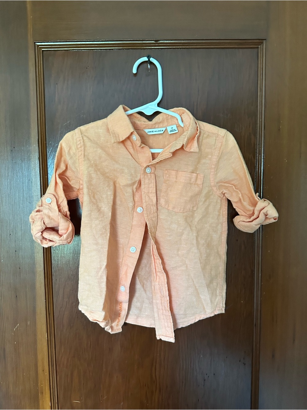 Janie and Jack Light Peach Button-Down Shirt